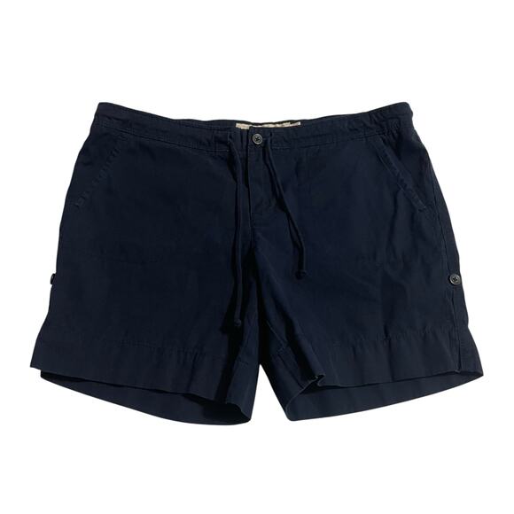 J. Crew Womens Shorts Size 8 Navy Blue Twill Chino City Fit Zip Fly Drawstring - Picture 1 of 11